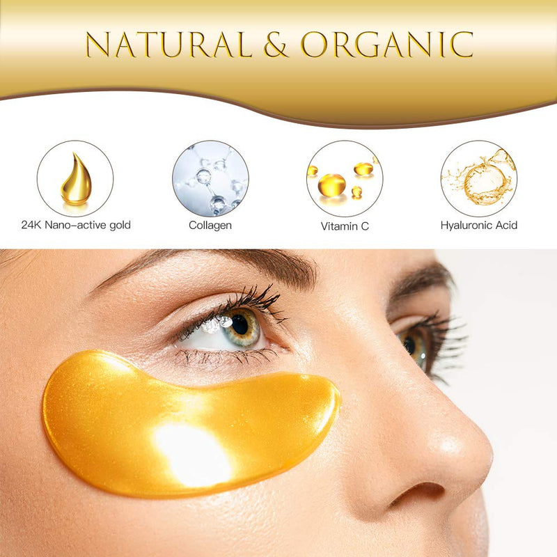 [Australia] - Eye Patches, HOPEMATE Under Eye Mask, 24K Gold Eye Treatment Mask, Dark Circles Gel Pads, Under Eye Bags Treatment, Eye Mask for Puffy Eyes, Anti-Wrinkle Undereye Dark Circles, 14 Pairs 