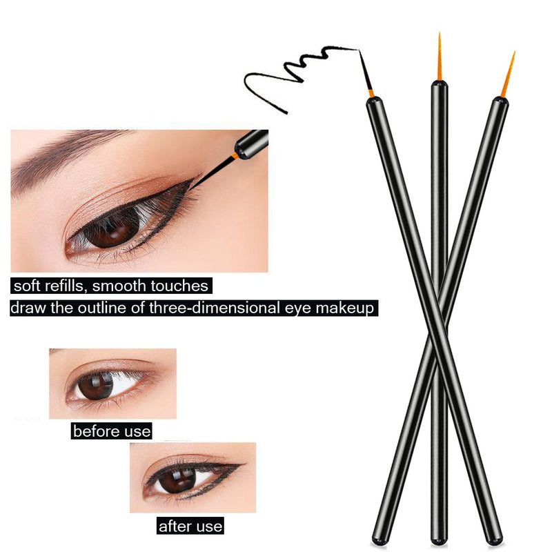 [Australia] - KINGMAS 100 Pack Disposable Eyeliner Brushes Applicator Makeup Eye Liner Wands 