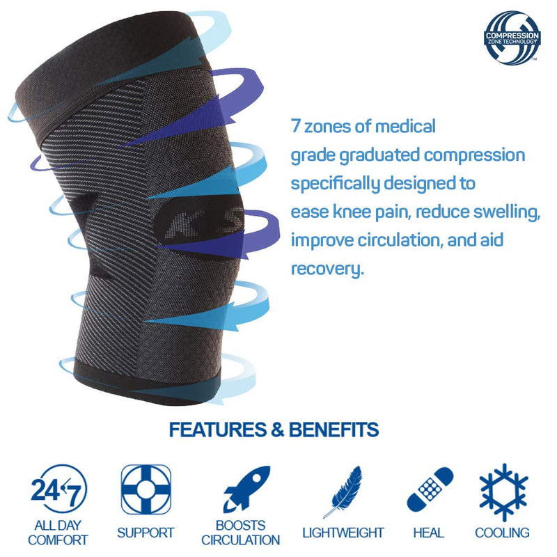 [Australia] - OrthoSleeve Knee Brace for ACL, MCL, Injury Recovery, Meniscus Tear, knee pain, aching knees, patellar tendonitis and arthritis (Medium, Black, Single) Medium (Pack of 1) 