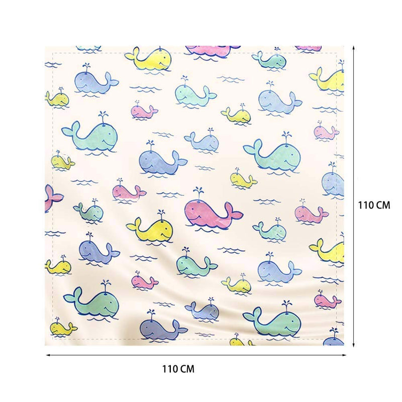 [Australia] - Baby High Chair Splat Floor Mat, 43.3″Waterproof Washable Anti Slip Splash Mat for Eating Mess Floor Protector, Table Cloth and Picnic Mat Whale-43.3″ 