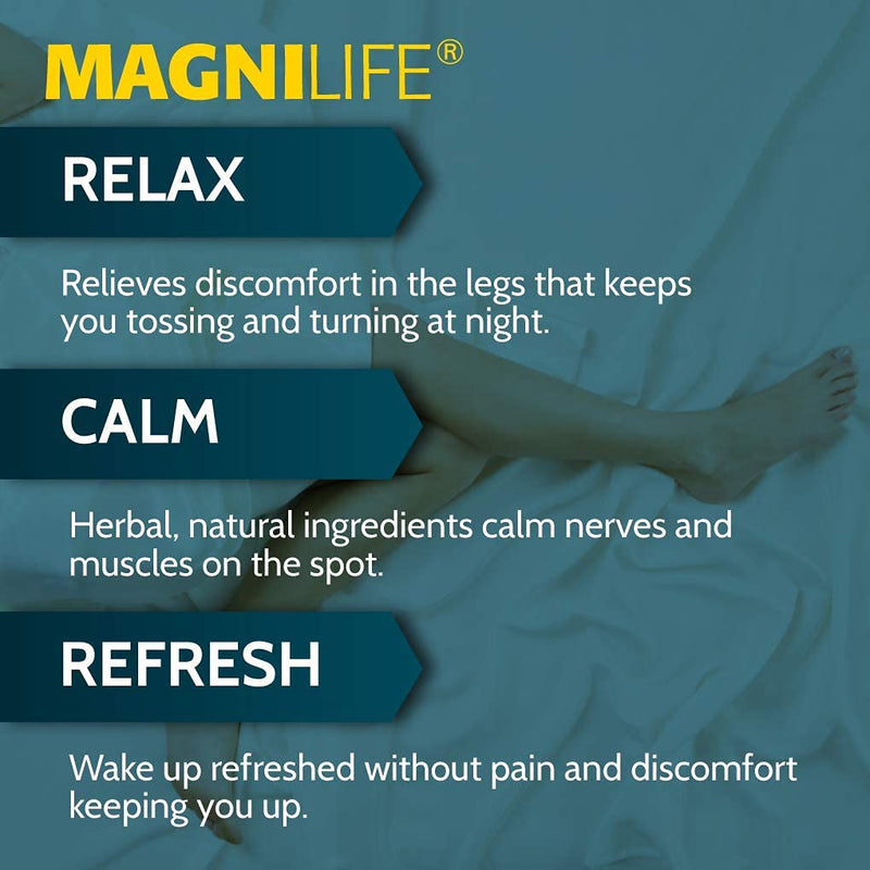 [Australia] - MagniLife Relaxing Leg Cream, Deep Penetrating Topical for Pain and Restless Leg Syndrome Relief, Naturally Soothe Cramping, Discomfort, and Tossing with Lavender and Magnesium - 4oz 