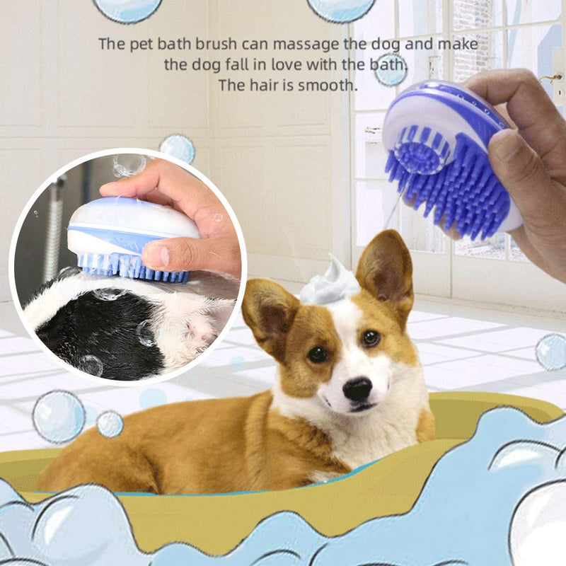 [Australia] - No/Brand Yisika Pet Bath Brush,Pet grooming brush,2 in 1 Massage Brush Foaming Soft Brush Pet Cleaning Hair Multifunctional Tool Pet Bath Grooming Brush 