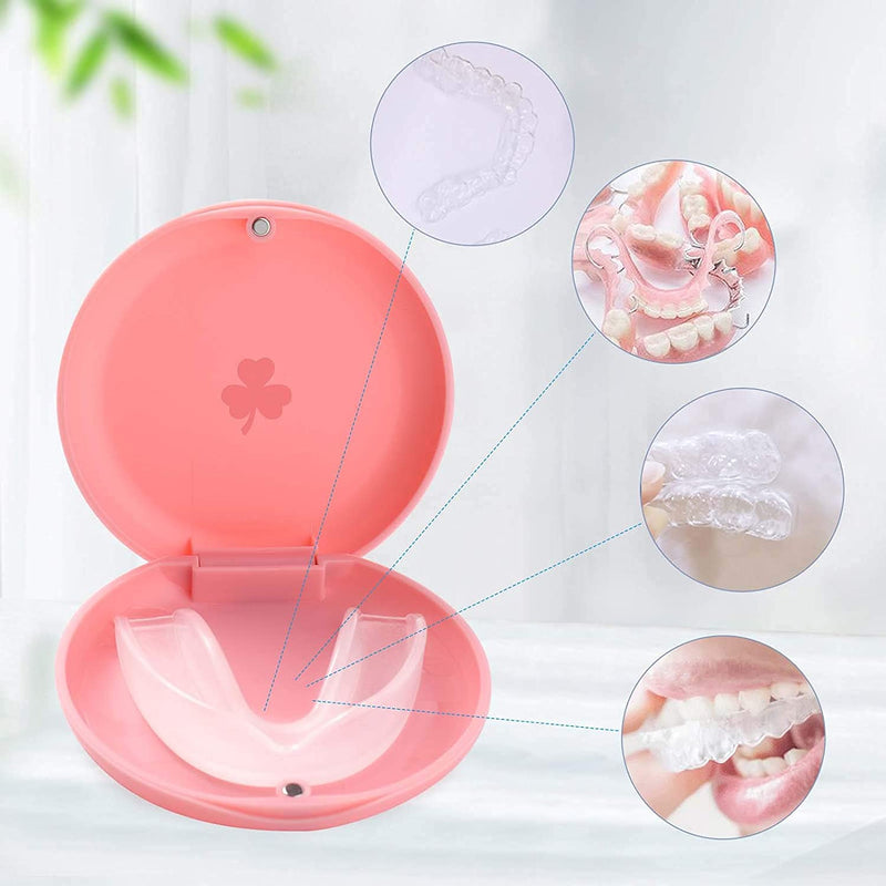 [Australia] - (2 Pack) Retainer Case,Solid Orthodontic Retainer Case (Pink) Pink 