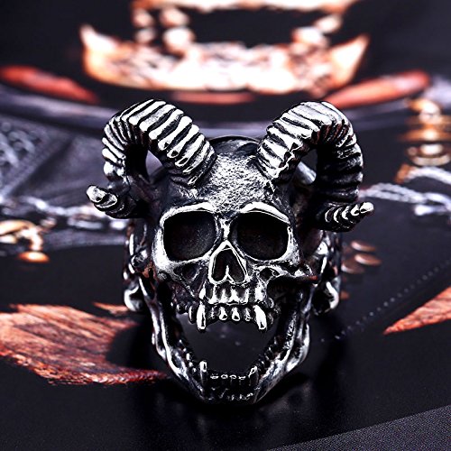 [Australia] - ZMY Home Genuine Stainless Steel Ring Jewelry for Men Fashion Punk Biker Skull Rings A 7 