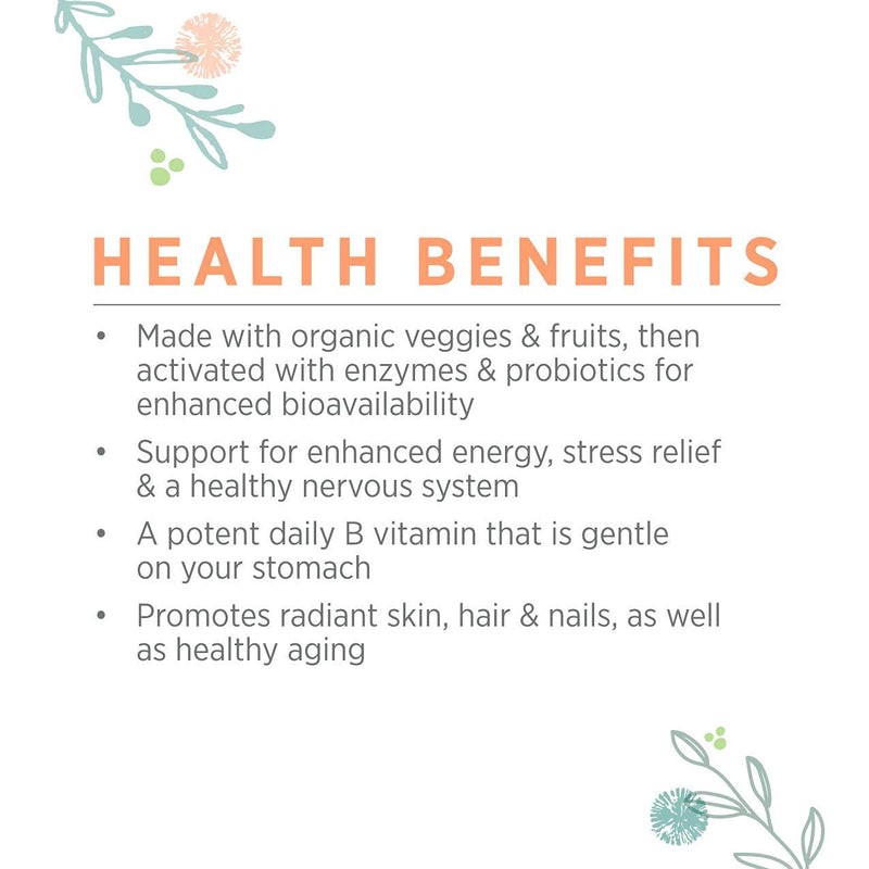 [Australia] - Pure Synergy Super B-Complex | 60 Tablets | Made with Organic Ingredients | Non-GMO | Made with Organic Veggies and Fruits and B Vitamins 