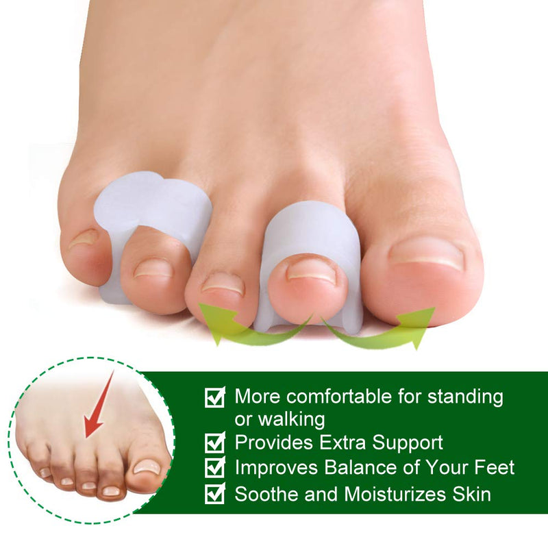 [Australia] - Welnove Gel Toe Separator, Pinky Toe Spacers, Little Toe Cushions for Preventing Rubbing & Relieve Pressure (Pack of 12) White 