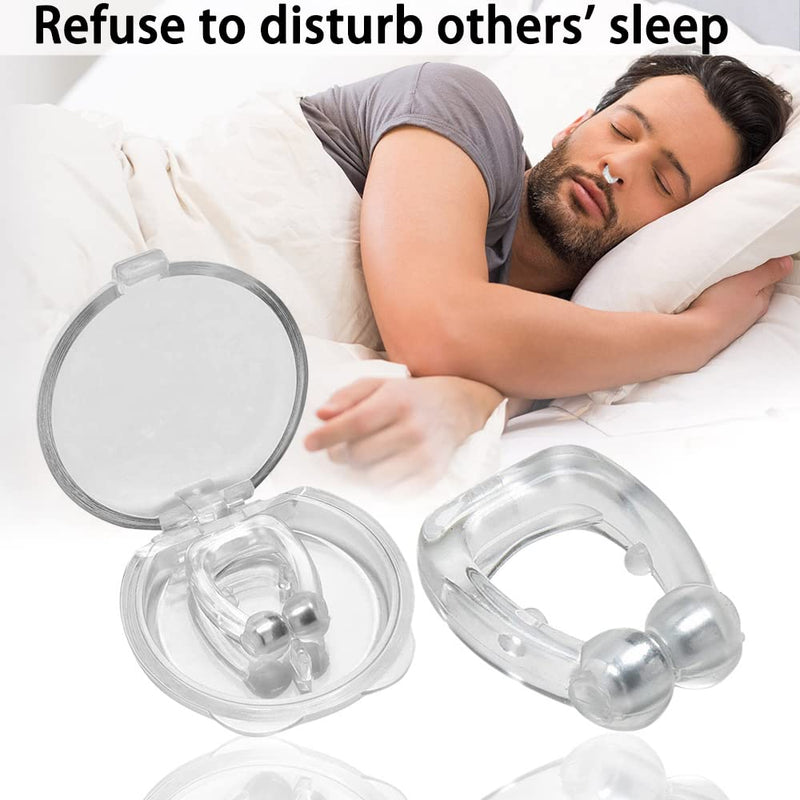 [Australia] - DFsucces 4 PCS Silicone Anti Snoring Nose Clip,Magnetic Anti Snore Nose Clip,Ventilation Nasal Patch,Sleeping Partner for Removal of Noise While Sleeping of Snore 