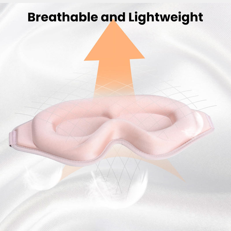 [Australia] - Sleep Eye Mask, 3D Contoured Sleep Mask Light Blocking Sleep Mask for Women and Men, Soft and Comfortable Night Eye Blinder, Suitable for Travel, Flight, Lunch Breaks, Sleeping, Meditation (Pink) Pink 