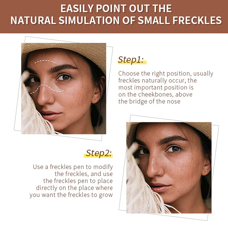 [Australia] - Natural Lifelike Freckle Pen Makeup, Long Lasting Waterproof Neutral Lightweight Freckle Makeup Liquid Eyeliner (2PCS Dark brown) 2PCS Dark brown 