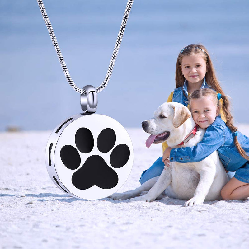 [Australia] - memorial jewelry Pet Ashes Keepsake Cremation Jewelry Urn Pendant Dog Ashes Necklace Black 