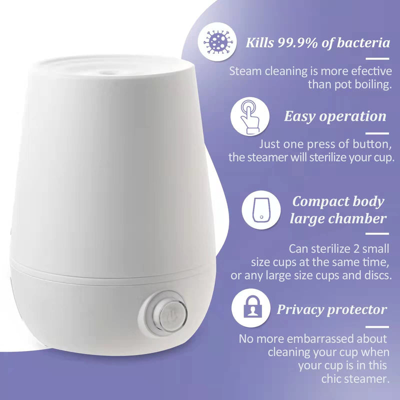 [Australia] - Menstrual Cup Steamer Sterilizer, Portable Menstrual Cup Wash Kit, High Temperature Steamer, Leak-Free - up to 99.9%（Included Menstrual Cup) 