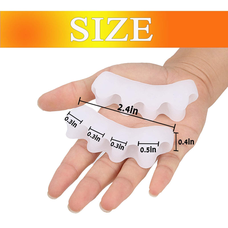 [Australia] - LASKYER Toe Separators & Spacers,Use for Health & Beauty Pedicures,Plantar Fasciitis, Hammer Toes, Claw Toes & Other Foot Conditions,Pedicures for Kids - White Kids-white 