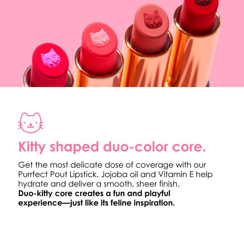 [Australia] - Winky Lux Purrfect Pout Lipstick Makeup, Sheer Lipsticks For Lightweight Glossier Coverage, Plumping Cosmetics Items with Natural Jojoba Oil and Vitamin E for a Lasting Bond, 0.12 Oz, Pawsh 