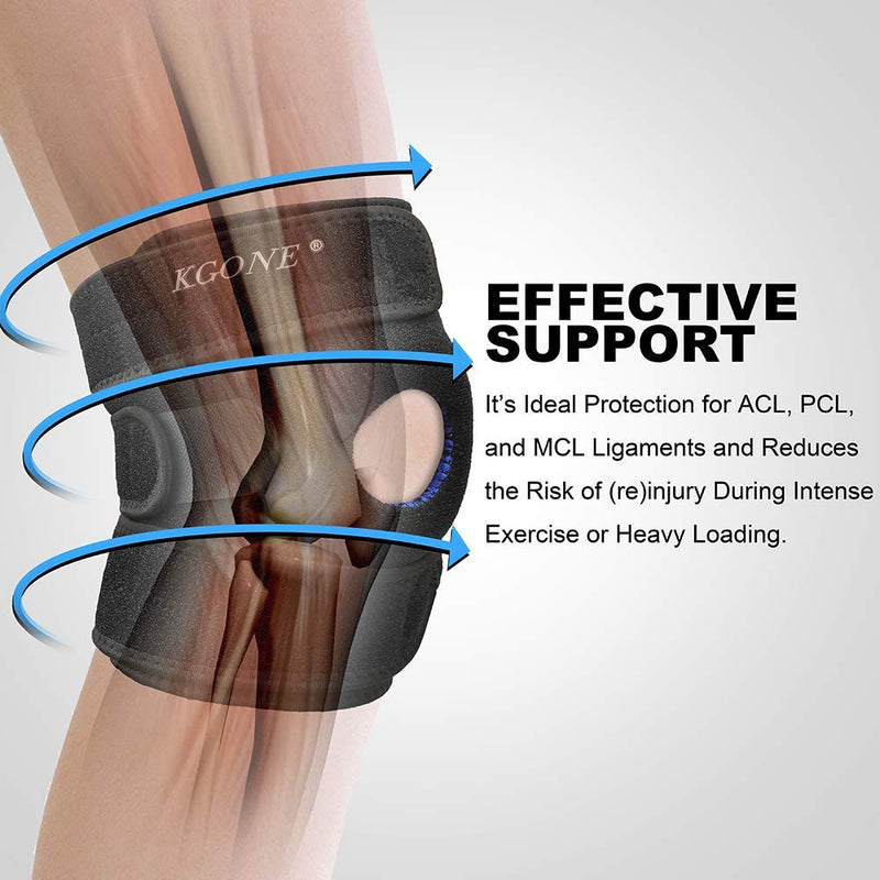[Australia] - KGONE Knee Brace Support with Anti-Slip Design, Fully-Adjustable Neoprene Brace-Support for Sports, Arthritis Pain Relief, Joint Pain, Tendonitis, Meniscus Tear, Basketball, Running, Men & Women 