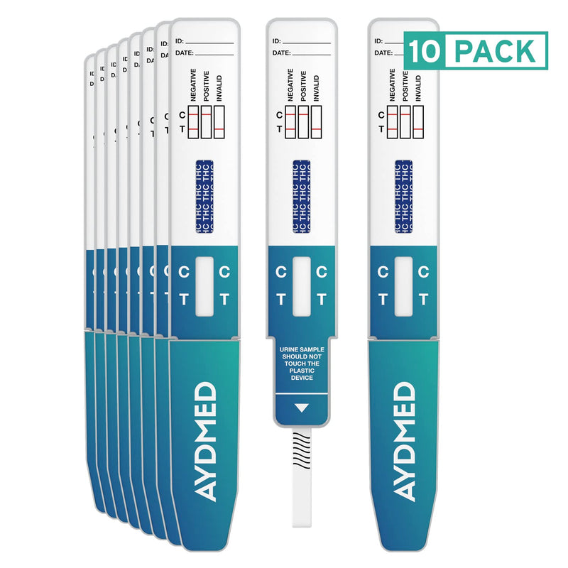 [Australia] - 10 x Aidteq Professional Cannabis Rapid Drug Test Dip Cards | Urine Drug Tests | 50ng/mL Cut-Off Level | Test for Marijuana, Hashish, THC 