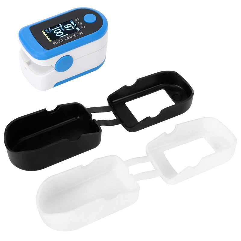 [Australia] - Fybida Oximeter Case Fingertip Pulse Cover Oximeter Silicone Protector wear‑Resistant Home for Travel House(Black+White) Black+white 