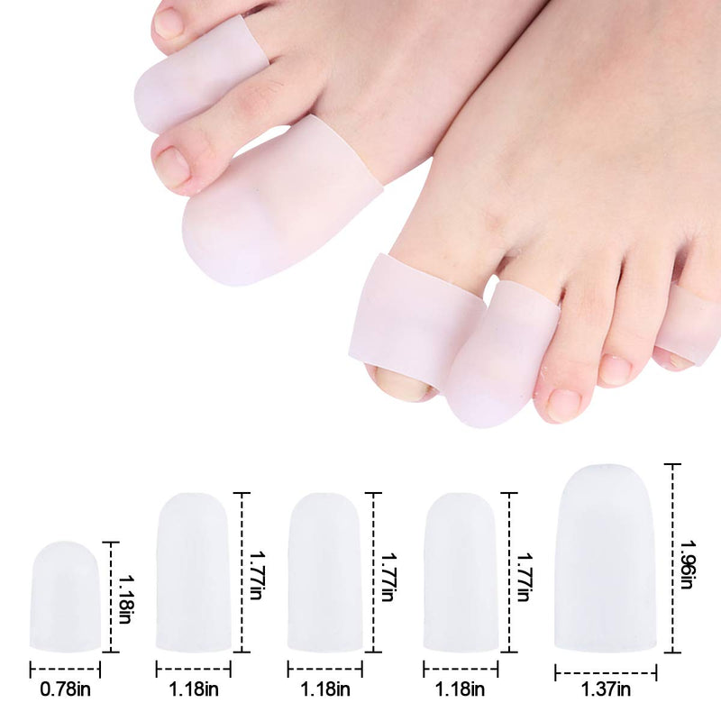 [Australia] - Yasmous Gel Toe Protector Cap,10 Pairs Toe Protectors,Soft Gel Toe Sleeves for Corns Remover, Blisters, Hammer Toes, Reduce Friction 