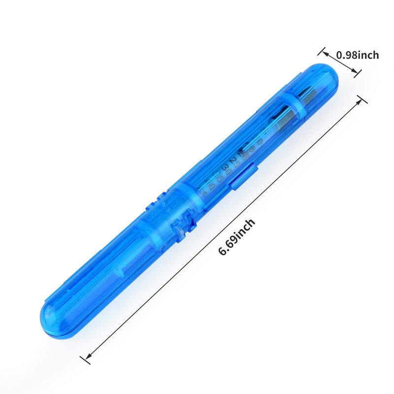 [Australia] - Medarchitect PSC (MA-PSC) Portable Travel Insulin Prefilled Syringe Case for Diabetes 2 Count (Pack of 1) Dark Blue Transparent+solid Green 