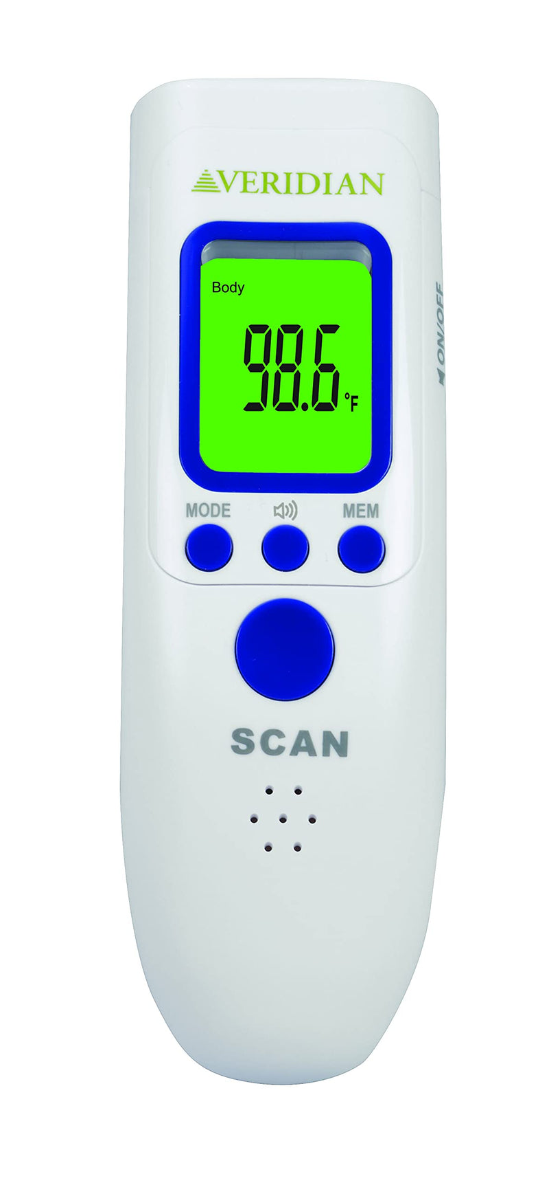 [Australia] - Veridian Healthcare Non-Contact Infrared Thermometer | For Children & Adults | Home Use With 3-Color Fever Alert Display | Instant Accurate Reading | Body, Object, Room, Fahrenheit/Celsius Measurement 