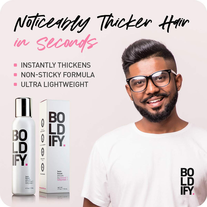 [Australia] - Boldify 3X Biotin Hair Thickening Serum - Get Thicker Hair Day One - Natural 3-in-1 Hair Retention, Leave-In Conditioner & Plumping Blow Out Treatment - Healthy Looking Hair Growth - 4oz 4 Fl Oz (Pack of 1) 