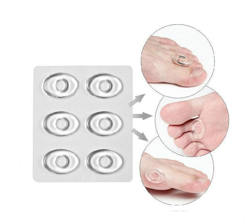 [Australia] - Ericotry 36 Pieces Self Adhesive Foot Corn Pads Oval Callus Gel Cushions Caps Remover Shoes Stick Foot Toe Protector Self Adhesive Back Heel Sticker (Clear) 