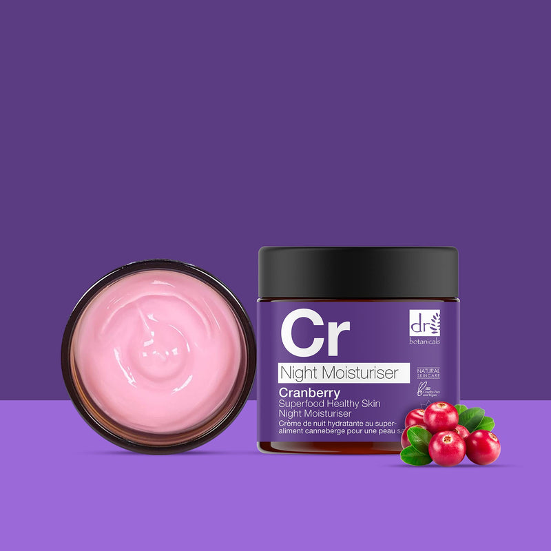 [Australia] - Dr Botanicals Superfood Healthy Skin Moisturiser, 60ml, Cranberry & Juniper (Night) 60 ml (Pack of 1) 