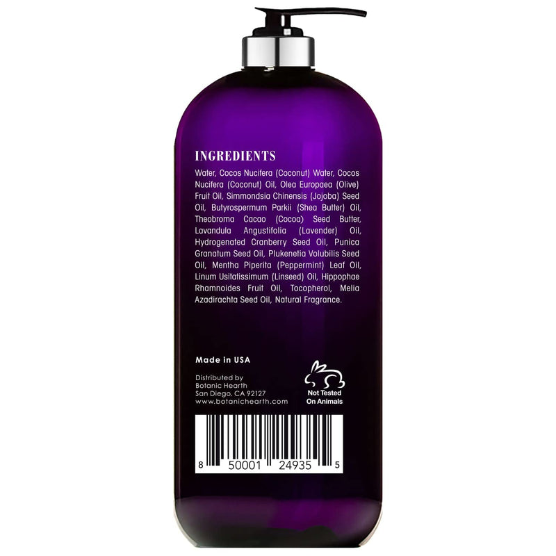 [Australia] - BOTANIC HEARTH Lavender Body Wash with Peppermint Oil - for Women & Men and Shower Gel - Fights Acne, Soothes Eczema and Dry Irritated Skin, Sulfate and Paraben Free - 16 fl oz 