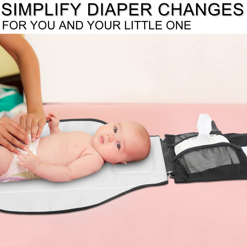 [Australia] - BARST Portable Diaper Changing Pad, Waterproof Foldable Baby Changing Mat with Wipes Pocket Travel Diaper Change Mat Gift for Baby Shower Newborn Unisex Black A-Black Star 