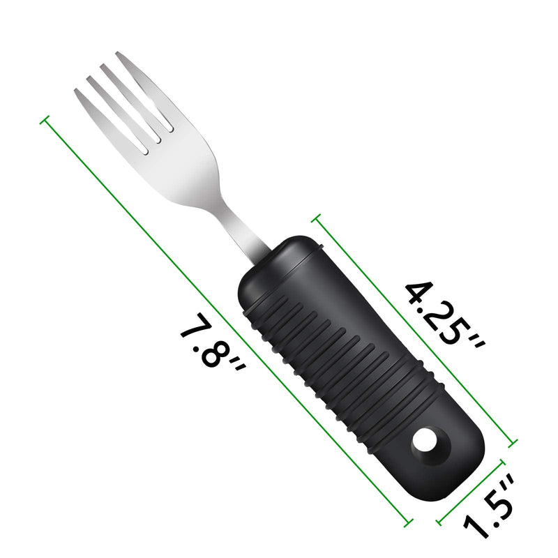 [Australia] - YPC Adaptive Utensils,Easy Grip Silverware,Built-Up Fork,Spoon and Rocker Knife for Adults,Elderly,Arthritis,Tremors and Parkinsons,3 Piece Set Utensil Set 