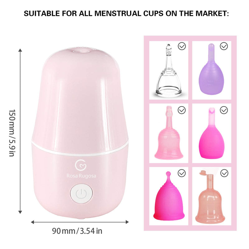 [Australia] - ROSA RUGOSA® Menstrual Cup Sterilizer, Steamer Cleaner 3-in-1 for Cleans, Dries, and Stores Your Period Cup- Auto Shut-Off- Leak-Free - Eliminates up to 99.9% 