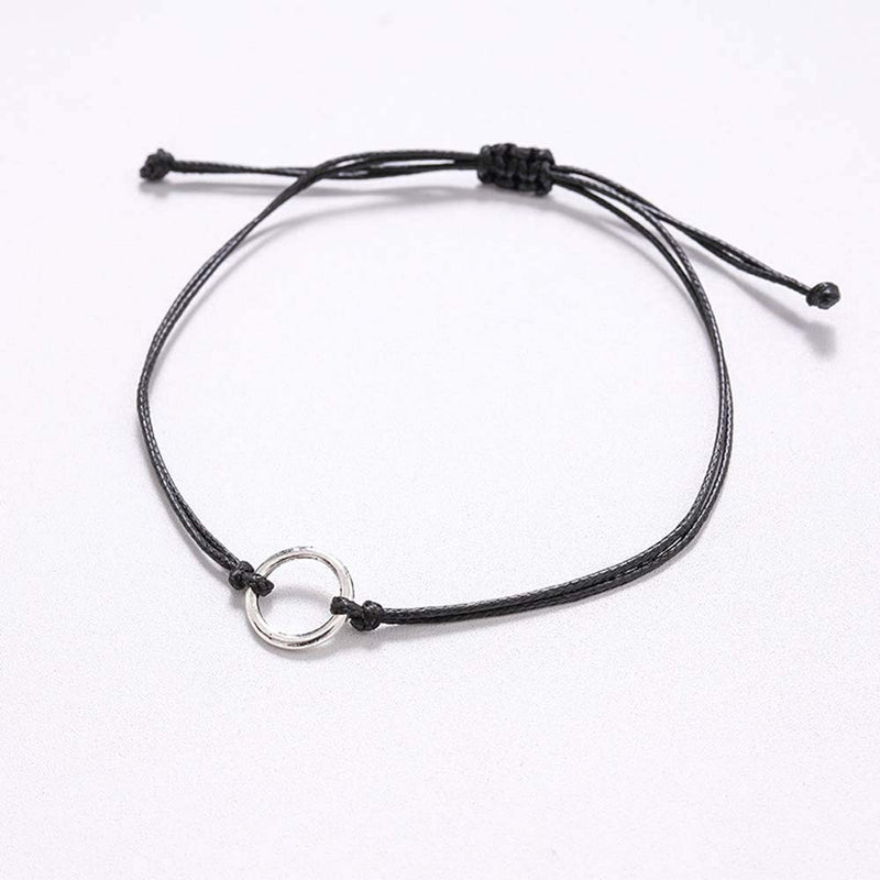 [Australia] - Binami 3 Pcs Pinky Promise Distance Matching Bracelets for Best Friends Couple Family Women Mens 3pcs circle 