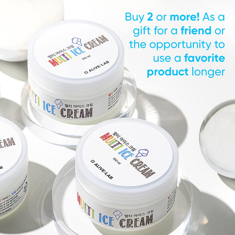[Australia] - ALIVELAB Multi Ice Cream Sensitive Skin Face Moisturizer Brightening - Frozen Cream 3.4oz - Cold Cream - Skin Lightening Cream - Face Cream for Redness - Cooling Face Cream - Pore Minimizer 