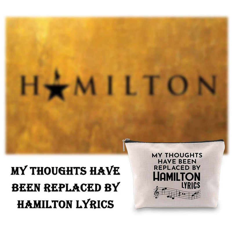 [Australia] - Novelty Hamilton Musical Gift My Thoughts Have Been Replaced by Hamilton Lyrics Cosmetic Bag (HAMILTON LYRICS Cosmeticbag) HAMILTON LYRICS Cosmeticbag 