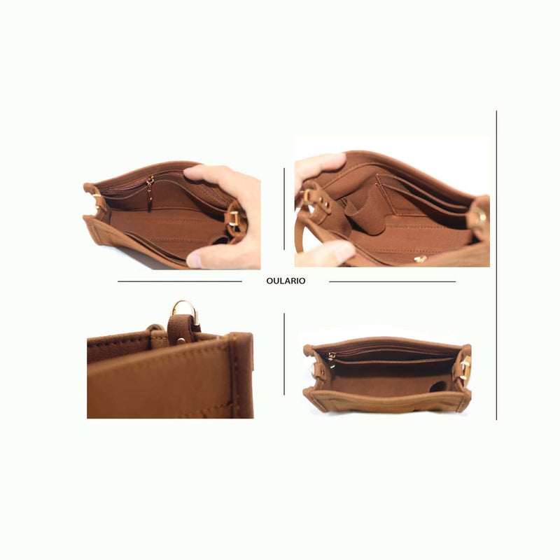 [Australia] - Felt Insert Organizer Bag In Bag Compatible with Purse LV Toiletry Pouch 19 (Brown) Brown 