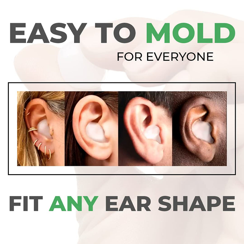 [Australia] - PQ Wax Ear Plugs for Sleep - 28 Silicone Wax Earplugs for Sleeping and Swimming - Gel Ear Plugs for Noise Cancelling & Ear Protection - Sleeping Earplugs with Sound Blocking Level 32 Db, 28 Pillows 