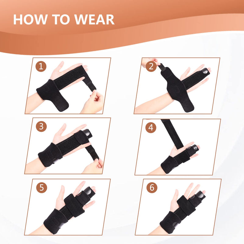 [Australia] - 2 Finger Splint, Trigger Finger Splint, Adjustable Two Finger Brace Hand and Wrist Support, Finger Straightening Immobilizer for Broken Fingers, Arthritis, Mallet Finger, Sprains, Finger Pain Relief Large/X-Large 