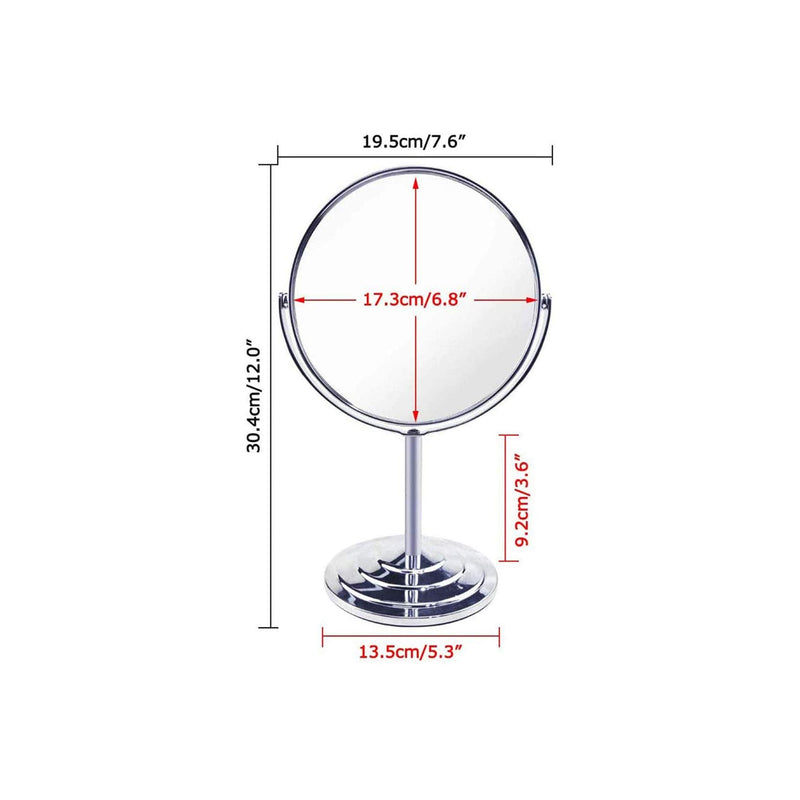 [Australia] - HY Double Sided Magnifying Mirror - 7 Inch Round Swivel Vanity Tabletop Mirrors,Makeup Standing Mirror with 3X Magnification 