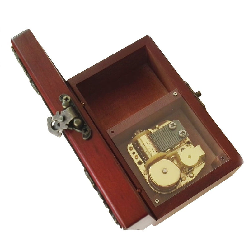 [Australia] - FnLy 18 Note Antique Lace Wind-Up Wooden Musical Box with Gold-Plating Movement,Elfen Lied Music Golden 