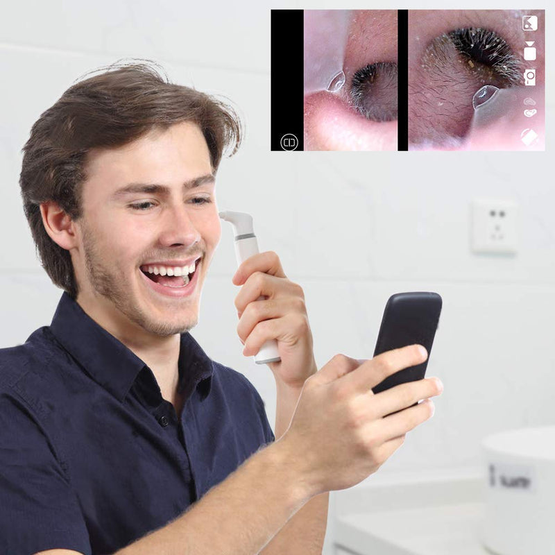 [Australia] - Wireless Otoscope, 3.9mm Ultra-Thin WiFi Ear Scope Camera with Earwax Removal Tool and 6 LED Lights, Ear Cleaner with Tmperature Control and Gyroscope, Ear Endoscope Compatible with Android and iPhone 