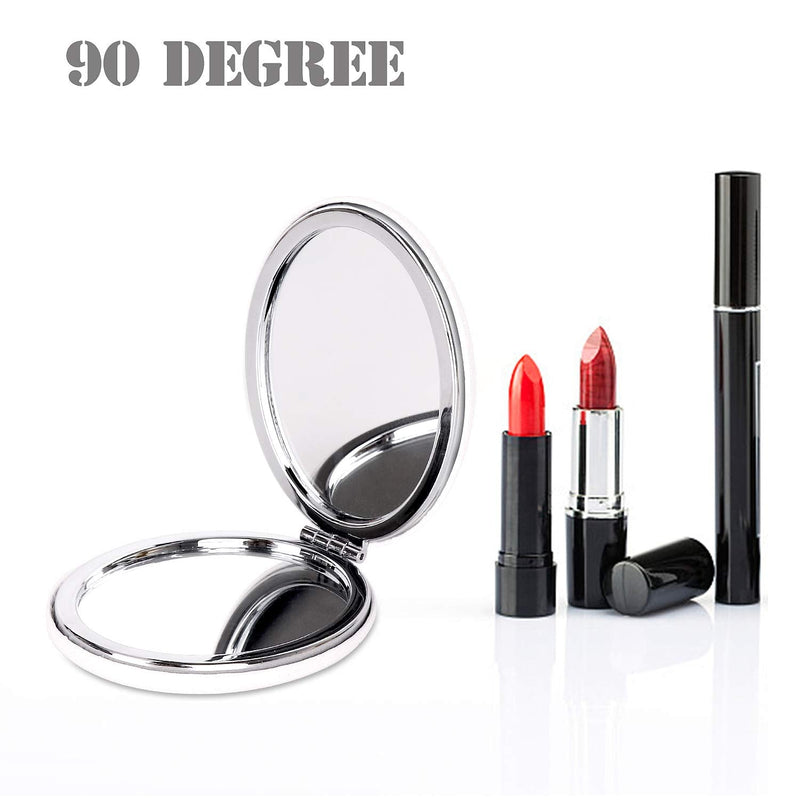 [Australia] - Shatterproof Compact Mirror for Women and Girls, Unique Magnifying Travel Makeup Mirrors, Portable Double-Sided Oval Cosmetic Mirror with Distortion Free, Leaves and Birds Pattern 