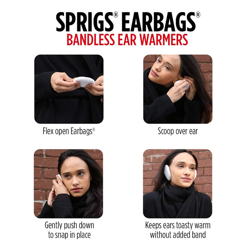 [Australia] - Sprigs Earbags Ear Muffs Cold Weather Ear Warmers For Winter, 2 Layers of Fleece With Thinsulate 2 Pack Black/Black Small 