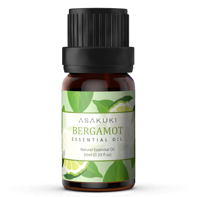 [Australia] - ASAKUKI Bergamot Essential Oil 10ml for Diffusers, Home, Candle&Soap Making, Therapeutic-Grade Aromatherapy Essential Oil, 100% Natural Aromatherapy Oil for Lift Moods, Skin Care, Relieve Pain 