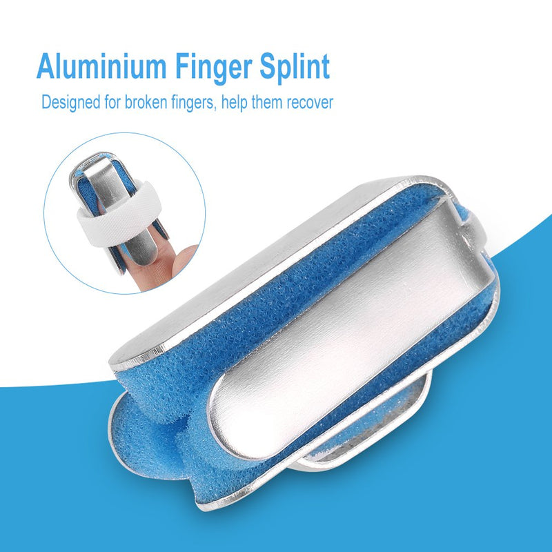 [Australia] - 4-Sided Finger Splints, 1 Pair Recovery Injury Pain Bending Deformation Fixing Finger Correction Splint with Built-in Aluminium Support Padded (S) S 