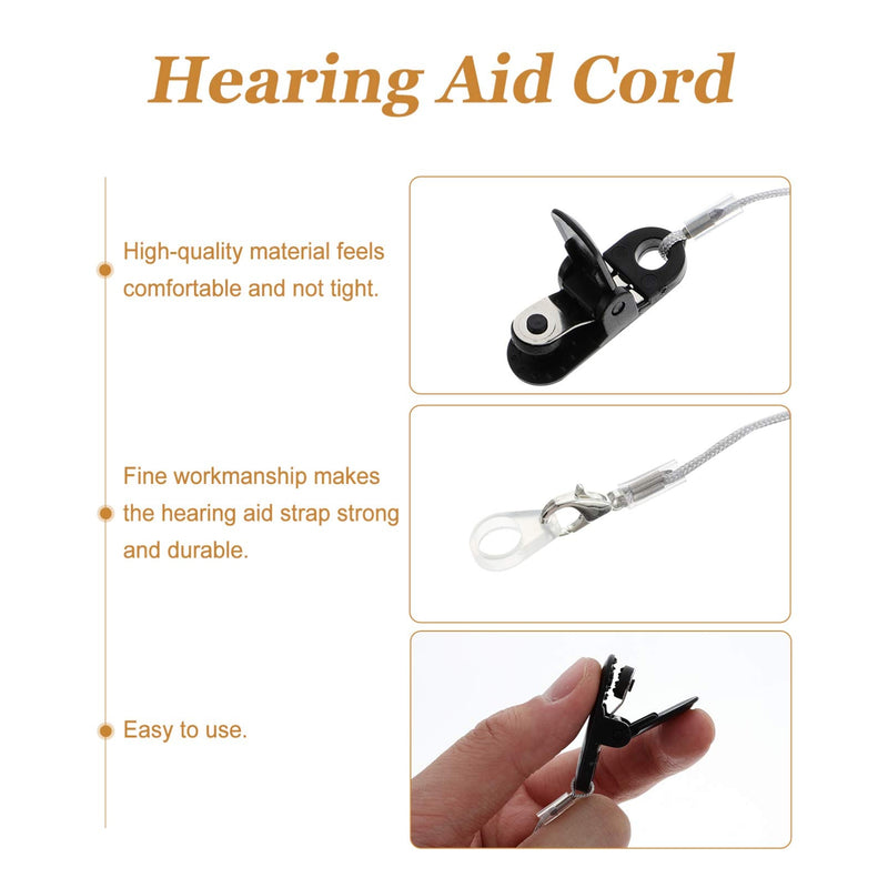 [Australia] - iplusmile Hearing Aids Clip and Anti- Lost Lanyard Keepers Hearing Aids Holder Straps for Adults Seniors Hearing Instruments 