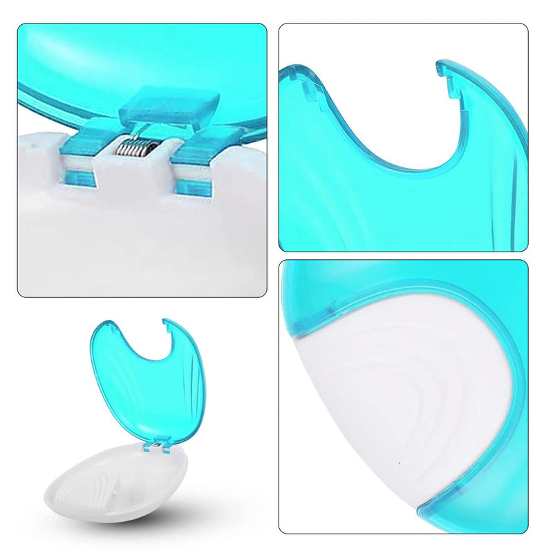 [Australia] - Jagowa 1 Piece False Teeth Container Denture Box, Press Open Retainer Case Holder Portable Denture Box Teeth Fixing Box Denture Container Orthodontic Holder Box (Blue) Blue 