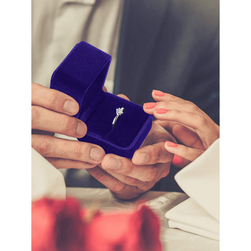 [Australia] - 4 Pieces Velvet Ring Earring Box Jewelry Gift Case Boxes for Wedding Engagement Birthday and Anniversary (Royal Blue) Royal Blue 