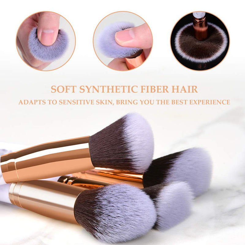 [Australia] - HEYMKGO Makeup Brushes Professional Marble Makeup Brush Set, Soft and Odor-free Natural Synthetic Bristles,10PCS + 2 Sponge Puff + Marble Pattern Cosmetics Bag 