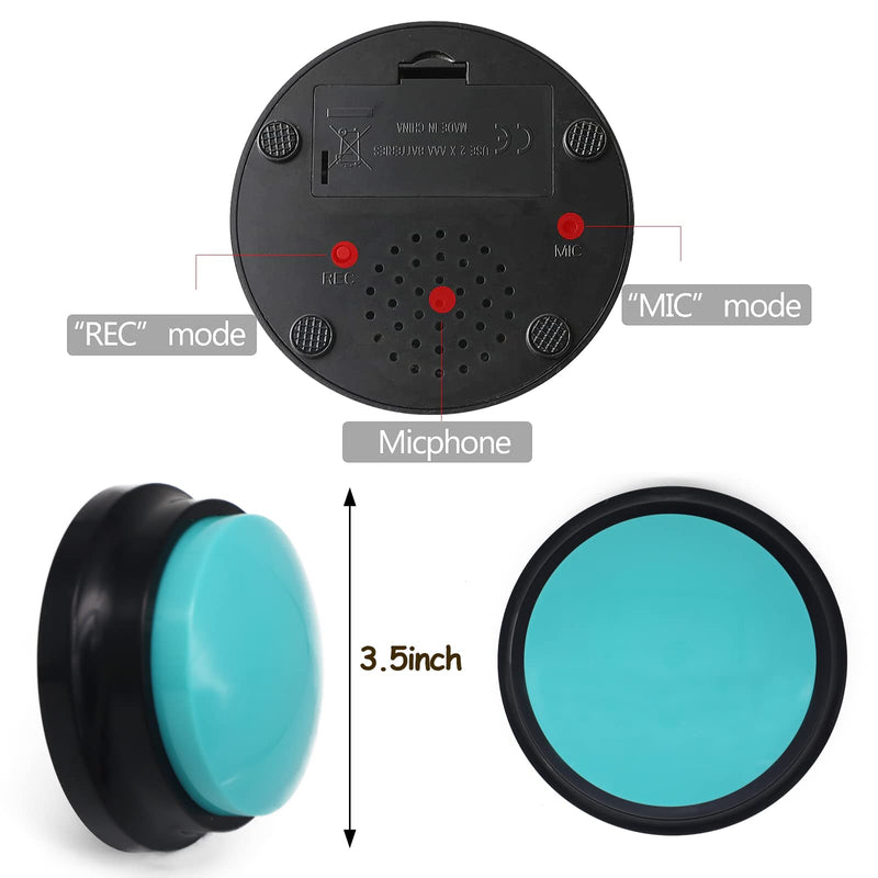 [Australia] - Voice Recording Button, Dog Buttons for Communication Pet Training Buzzer, 20 Second Record & Playback, Funny Gift for Study Office Home, 6 Packs 