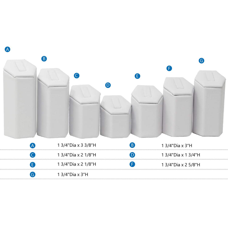 [Australia] - Mooca Jewelry Ring Stand Holder Display Set, Ring Holders for Jewelry Ring Organizer, Storage Jewelry Organizer Jewelry Stand Pedestals Display 7 Pcs Set, White Faux Leather 