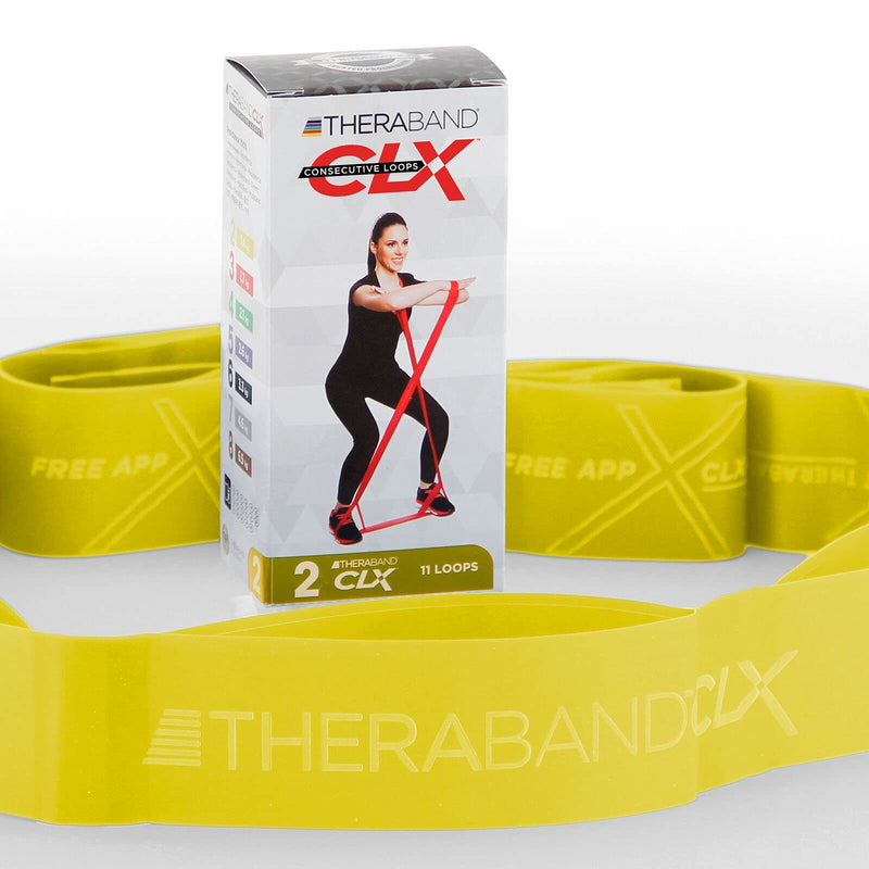 [Australia] - THERABAND CLX Latex-Free Resistance Band, Pilates, Home Gym, HIIT, Physical Therapy, Rehab & Fitness Equipment, 2.5 Metre, Yellow, Thin, Beginner Level 2 Yellow - Thin 